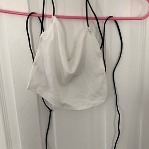 White crop top SHIEN, open back, size small